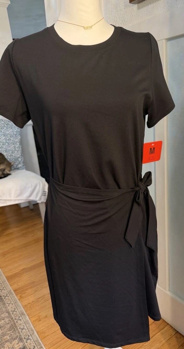 Threads 4 Thought womens Wrap Dress Size M Black Casual Summer Dress